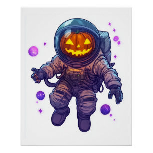 Jack-o'-Lantern Astronaut Poster