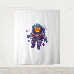 Jack-o'-Lantern Astronaut Tapestry