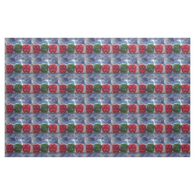 Jack O Lantern Bell Peppers Fabric (Fat Quarter)