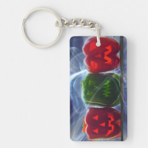 Jack O Lantern Bell Peppers Key Ring