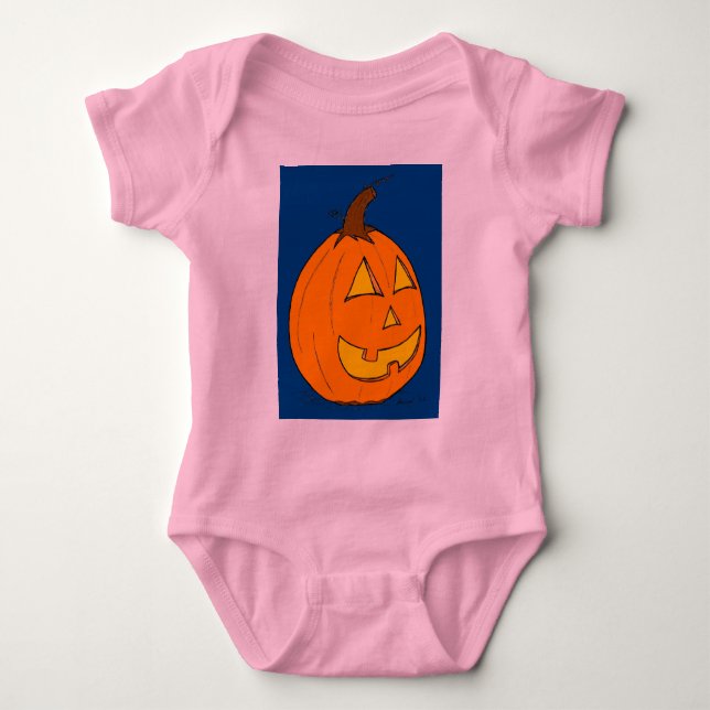 Jack o' Lantern Blue Infant Creeper (Front)