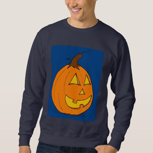 Jack o' Lantern Blue Mens Sweatshirt (Front)