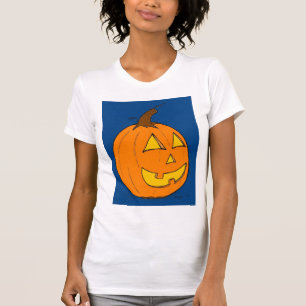 Jack o' Lantern Blue Womens Casual Scoop T-Shirt