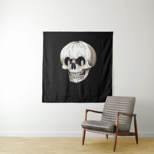 Jack O Lantern Cranium Halloween Gothic Tapestry