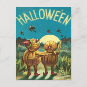 Jack O' Lantern Creature Monster Witch Postcard