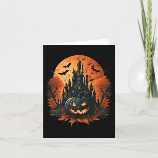 Jack O' Lantern Face Halloween Pumpkin Spooky  Card (Front)