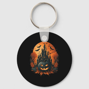 Jack O' Lantern Face Halloween Pumpkin Spooky Key Ring