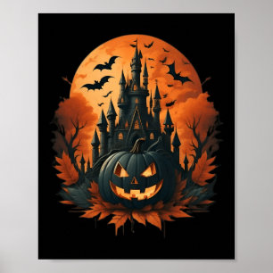 Jack O' Lantern Face  Halloween Pumpkin  Spooky  Poster