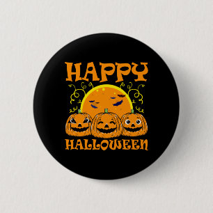 Jack O Lantern Face Happy Halloween Pumpkins Men 6 Cm Round Badge