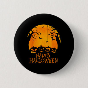 Jack O Lantern Face Happy Halloween Pumpkins Men W 6 Cm Round Badge