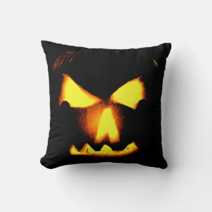Jack-O-Lantern Face Orange Cushion