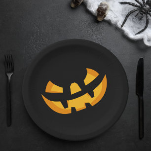 Jack-O-Lantern Face Paper Plate