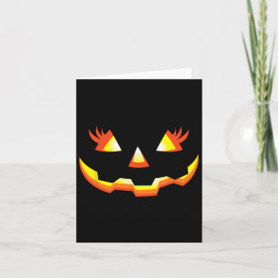 Jack O Lantern Face Pumpkin Eyelashes Halloween Co Card
