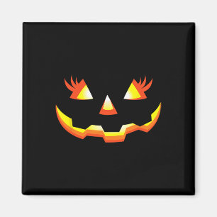 Jack O Lantern Face Pumpkin Eyelashes Halloween Co Magnet