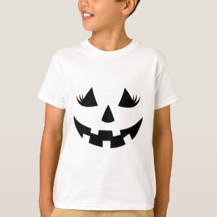 Jack O Lantern Face Pumpkin Eyelashes Halloween Wo T-Shirt