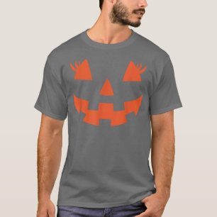Jack O Lantern Face Pumpkin Eyelashes Hallowen 202 T-Shirt