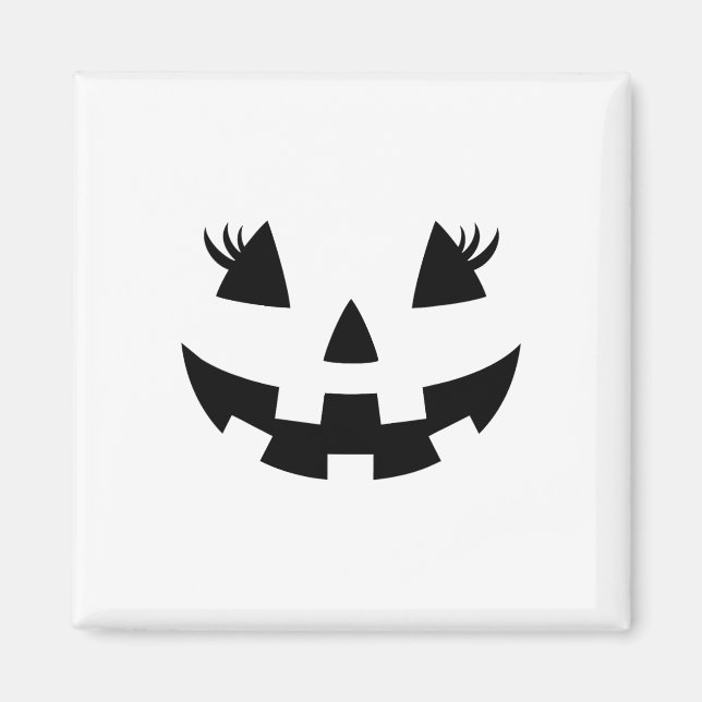 Jack O Lantern Face Pumpkin Eyelashes Hallowen Cos Magnet (Front)