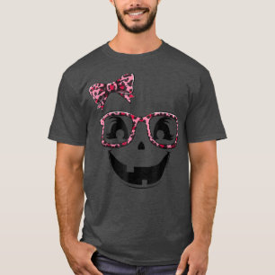 Jack O Lantern Face Pumpkin Halloween Leopard Glas T-Shirt