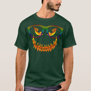 Jack O Lantern Face Pumpkin Halloween With Coloure T-Shirt