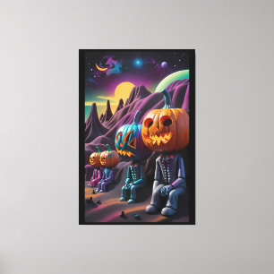 Jack-o-Lantern Family Rest Stop Canvas Print