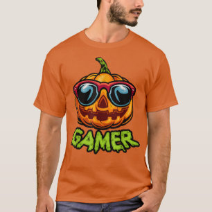 Jack O Lantern Gamer Pumpkin Boys Kids Men Funny H T-Shirt