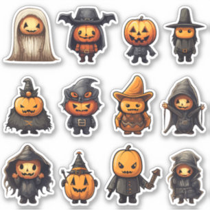 Jack-O-Lantern Goblins Halloween Stickers