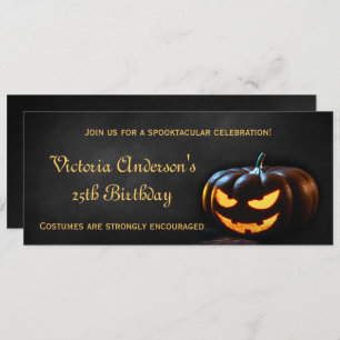Jack-O-Lantern Halloween Birthday Party Invitation