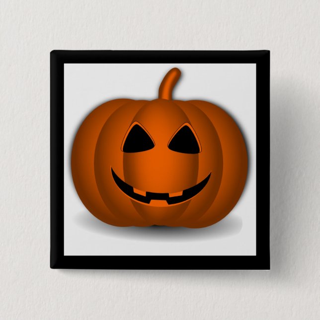Jack o' Lantern Halloween Button (Front)
