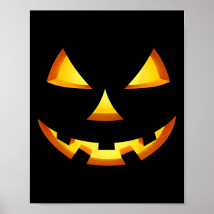 Jack O Lantern Halloween DIY Costume Pumpkin Face  Poster