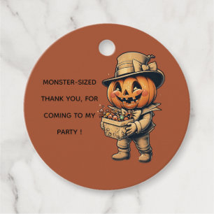 Jack o lantern Halloween Favour Tags