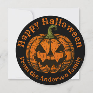 Jack o' lantern Halloween Greeting Card Template
