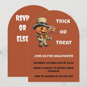 Jack o lantern Halloween Invitation