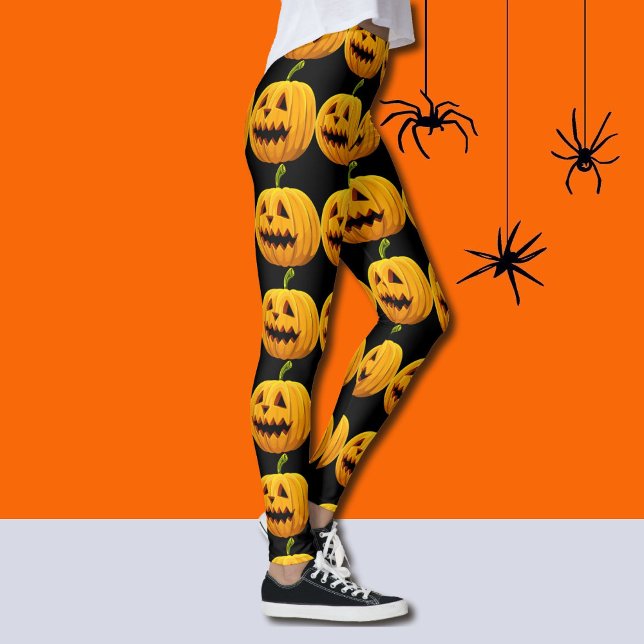 Jack-O-Lantern Halloween Leggings Pumpkin Pants (Creator Uploaded)