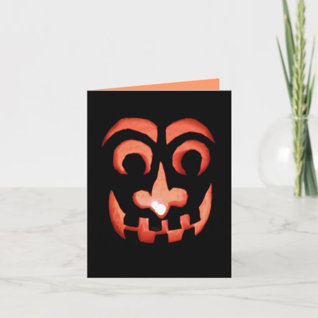 Jack-O-Lantern Halloween Note Card (Front)