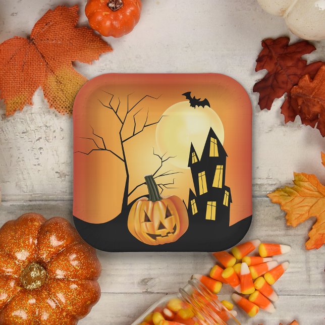 Jack O' Lantern Halloween Paper Plate (Creator Uploaded)