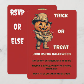 Jack o lantern Halloween Party Invitation