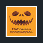 Jack o' Lantern Halloween Party Napkin<br><div class="desc">A creepy jack o' lantern carved smile is featured on these orange Halloween napkins. MATCHING items in our store.</div>