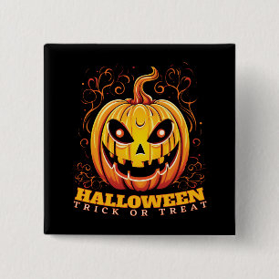 Jack-O-Lantern Halloween Pumpkin 15 Cm Square Badge