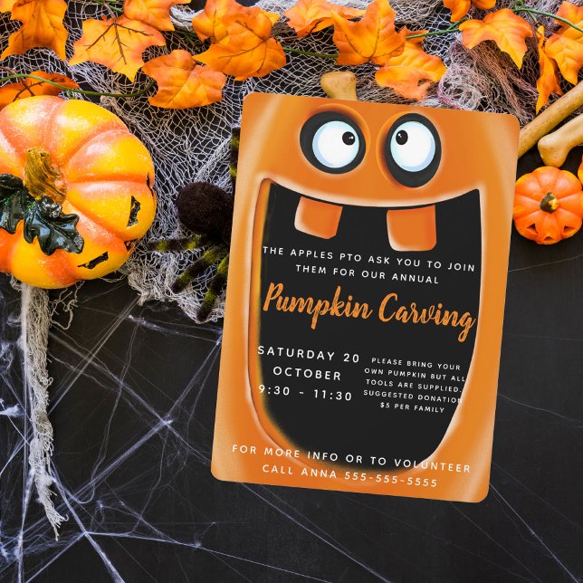 Jack O Lantern Halloween pumpkin carving Party Invitation (Creator Uploaded)