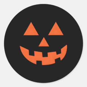 Jack-O-Lantern Halloween Pumpkin Face Trick Or Tre Classic Round Sticker