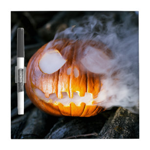 Jack-o-Lantern Halloween Pumpkin Head on Fire  Dry Erase Board