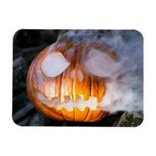 Jack-o-Lantern Halloween Pumpkin Head on Fire  Magnet