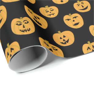 Jack-O-Lantern Halloween PUMPKIN Pattern Gift Wrapping Paper