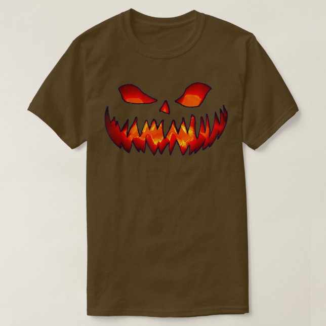 JACK O' LANTERN HALLOWEEN SCARY MEAN PUMPKIN CREEP T-Shirt (Design Front)