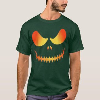 Jack O' Lantern Halloween Scary Pumkin Face Costum T-Shirt