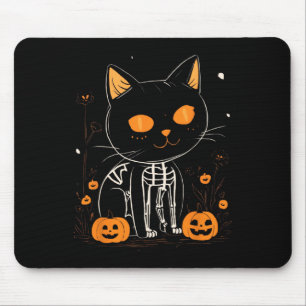 Jack O Lantern Halloween Spooky Kawaii Skeleton Ca Mouse Pad