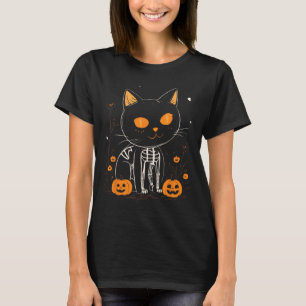 Jack O Lantern Halloween Spooky Kawaii Skeleton Ca T-Shirt