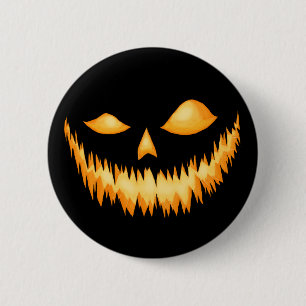 Jack O Lantern In The Dark With An Evil Grin 2 6 Cm Round Badge