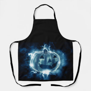  jack-o-lantern in the rain apron