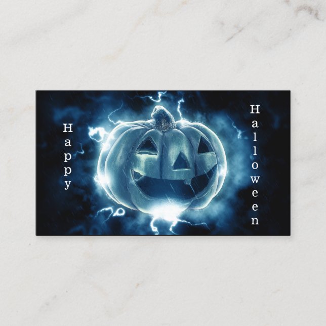 jack-o-lantern in the rain business card (Front)